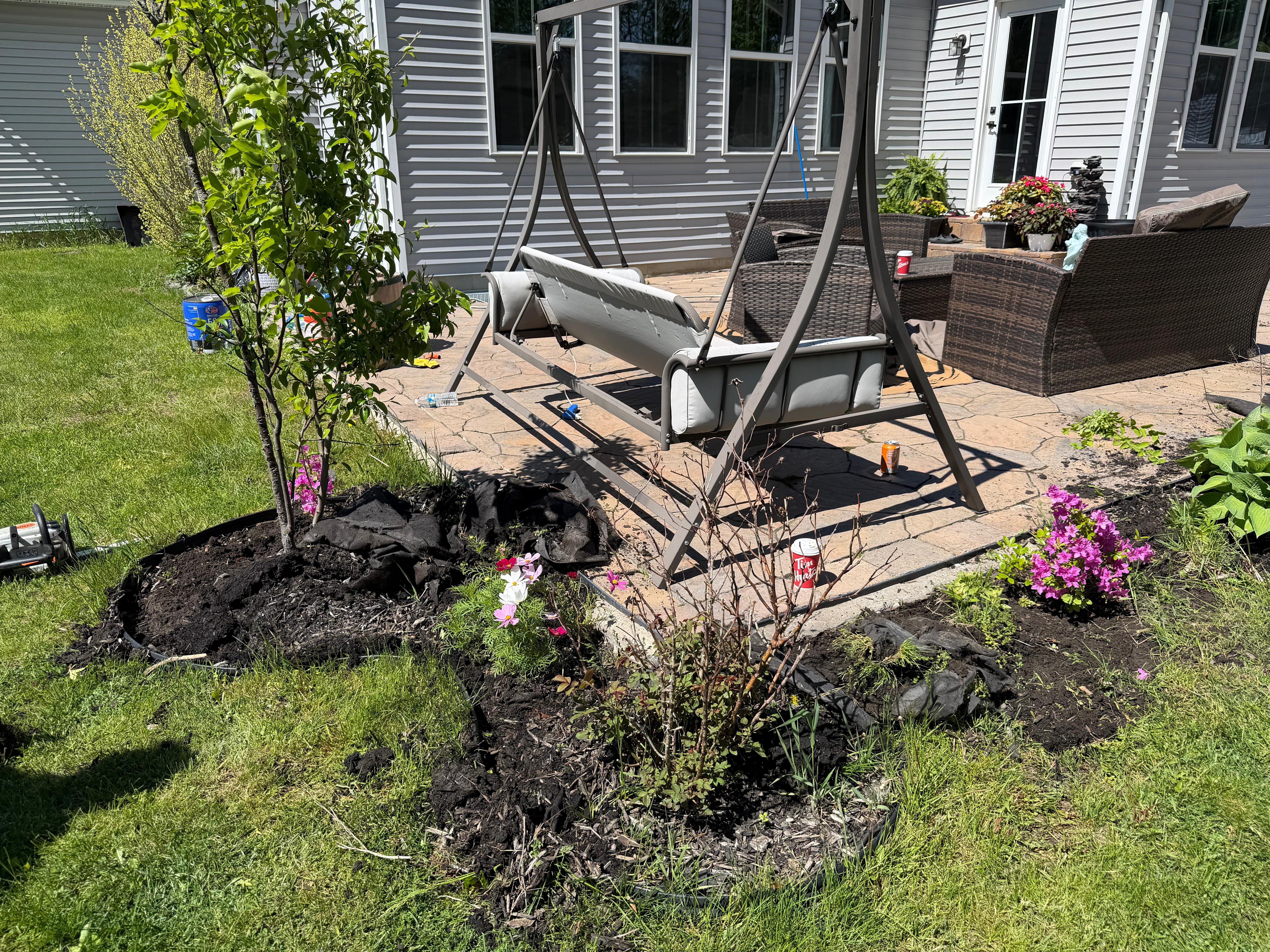 Before Rolax Landscaping landscape bed renewal project in Buffalo, NY