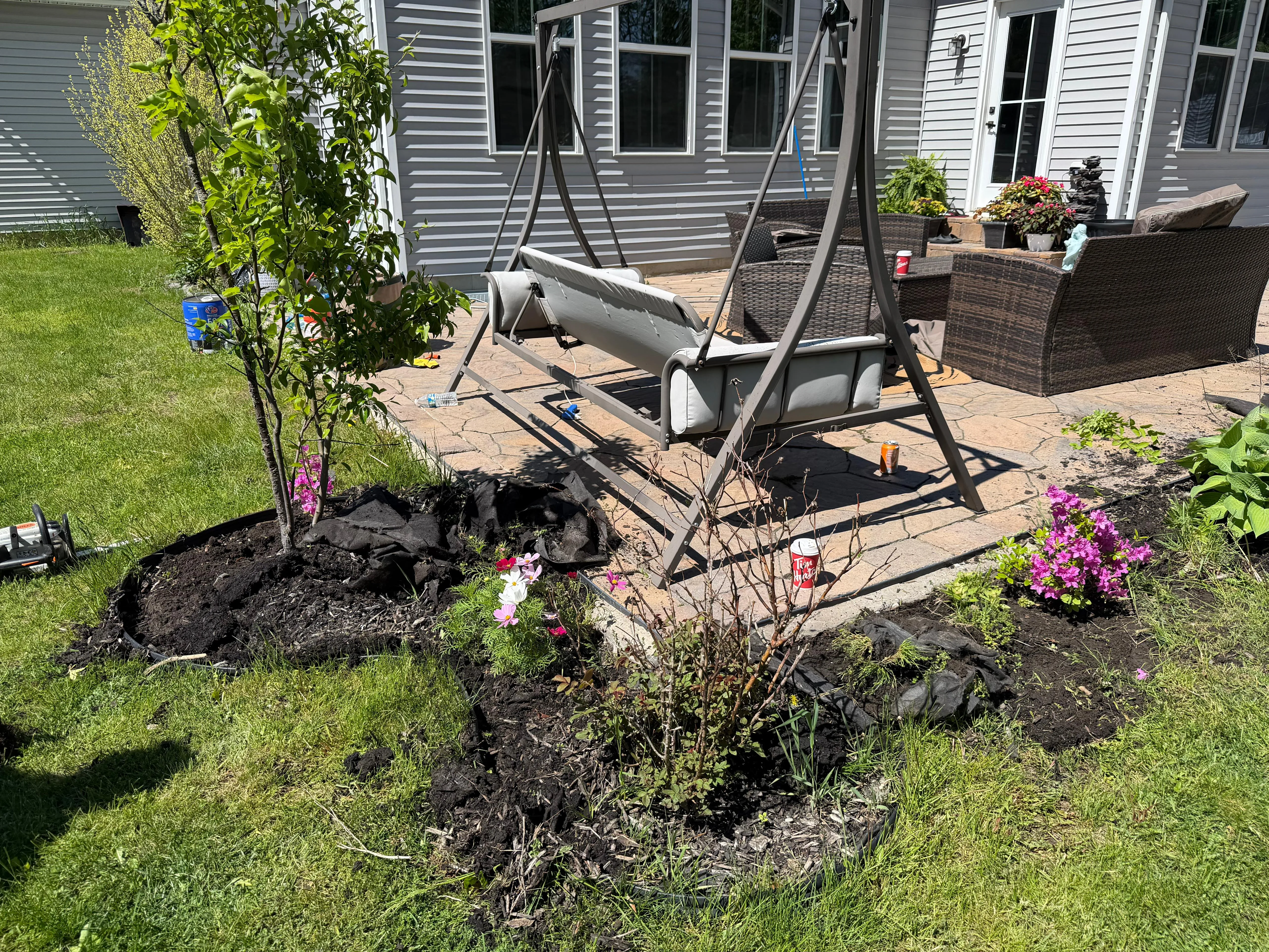 Before Rolax Landscaping landscape bed renewal project in Buffalo, NY