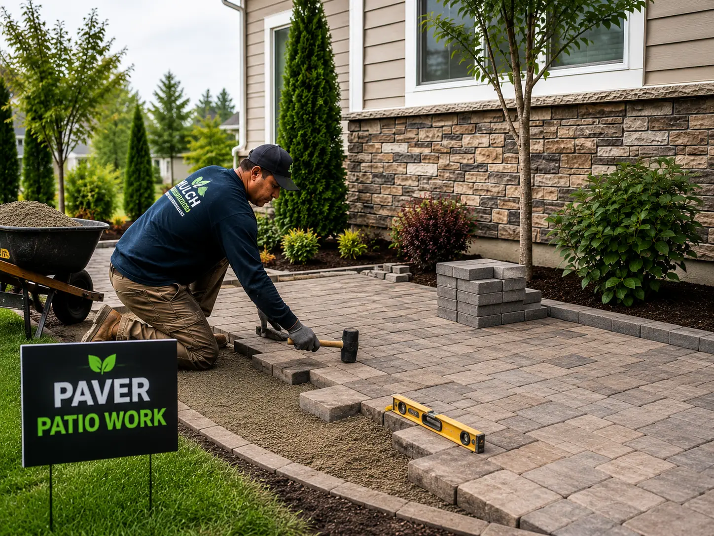 Paver patio and hardscape installation by Rolax Landscaping in Buffalo, NY